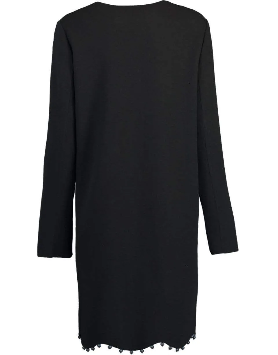 Black Collarless Coat