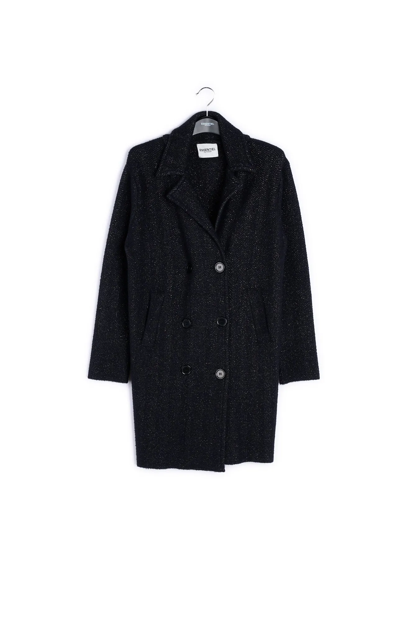 Black knitted coat