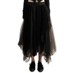 Black Lace Gauze Skirt