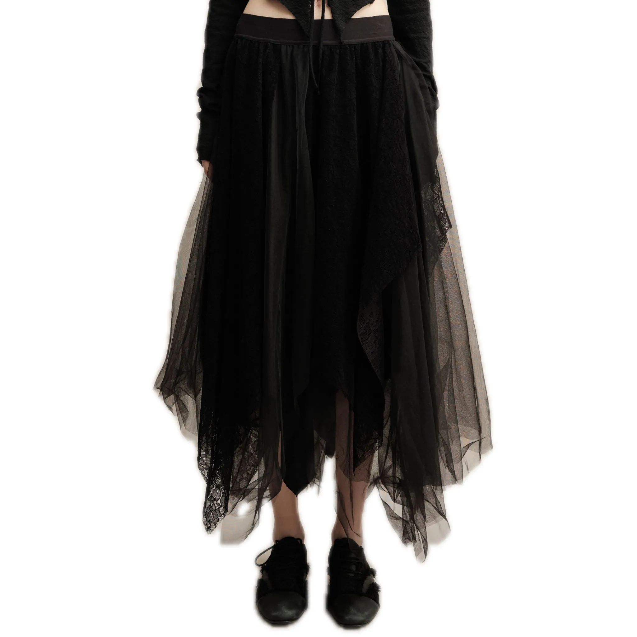 Black Lace Gauze Skirt