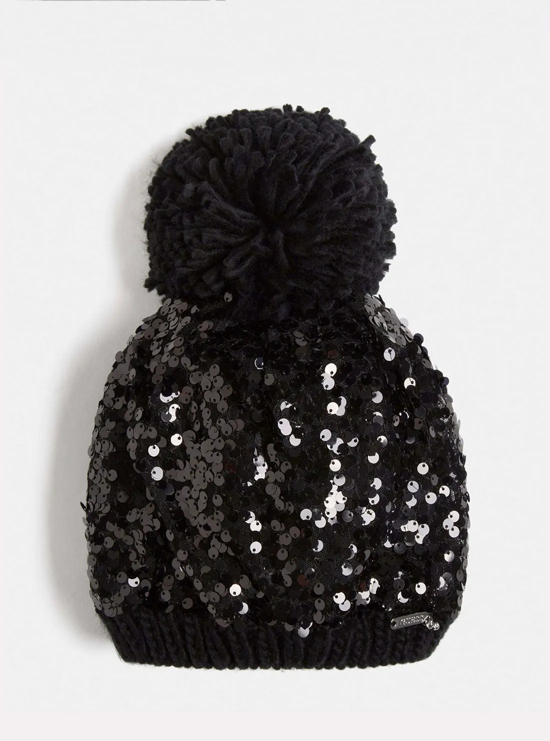Black Sequin Beanie