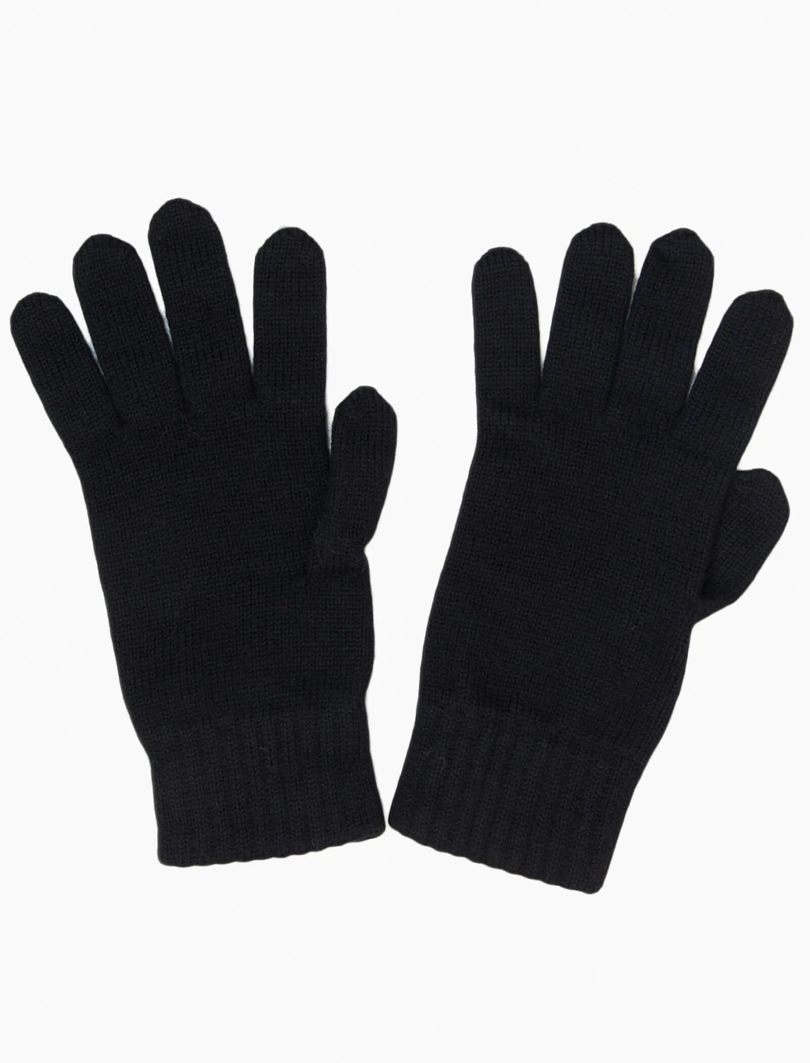 Black Solid Wool Gloves