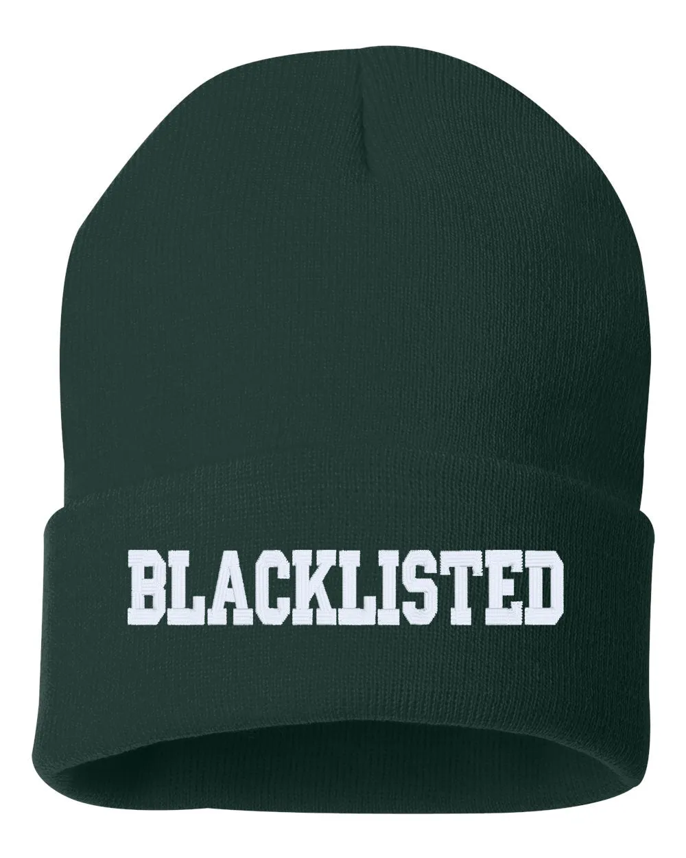 BLACKLISTED Embroidered Cuffed Beanie Hat