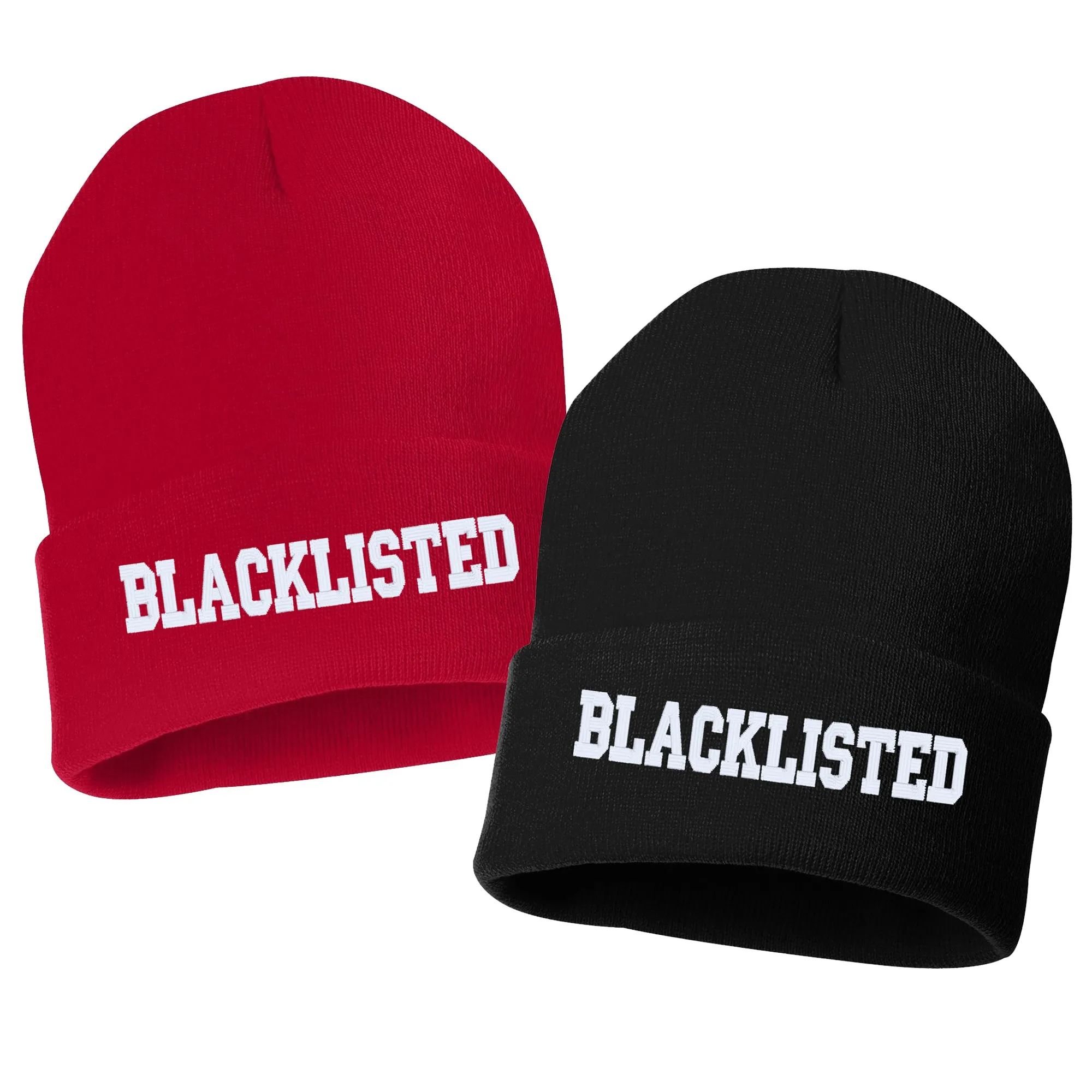 BLACKLISTED Embroidered Cuffed Beanie Hat