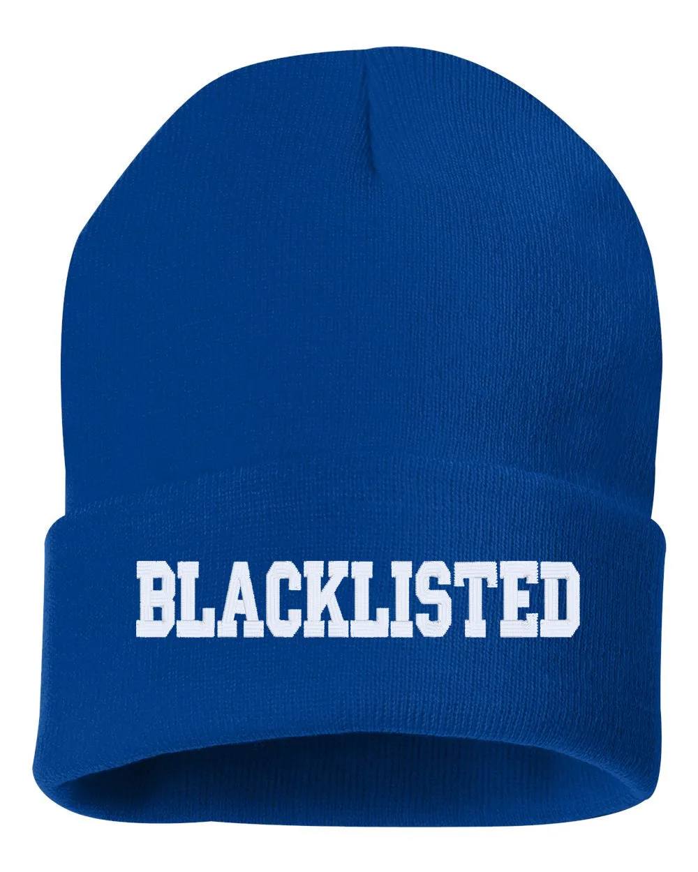 BLACKLISTED Embroidered Cuffed Beanie Hat