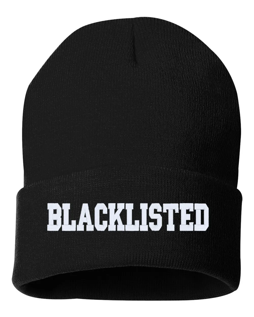 BLACKLISTED Embroidered Cuffed Beanie Hat