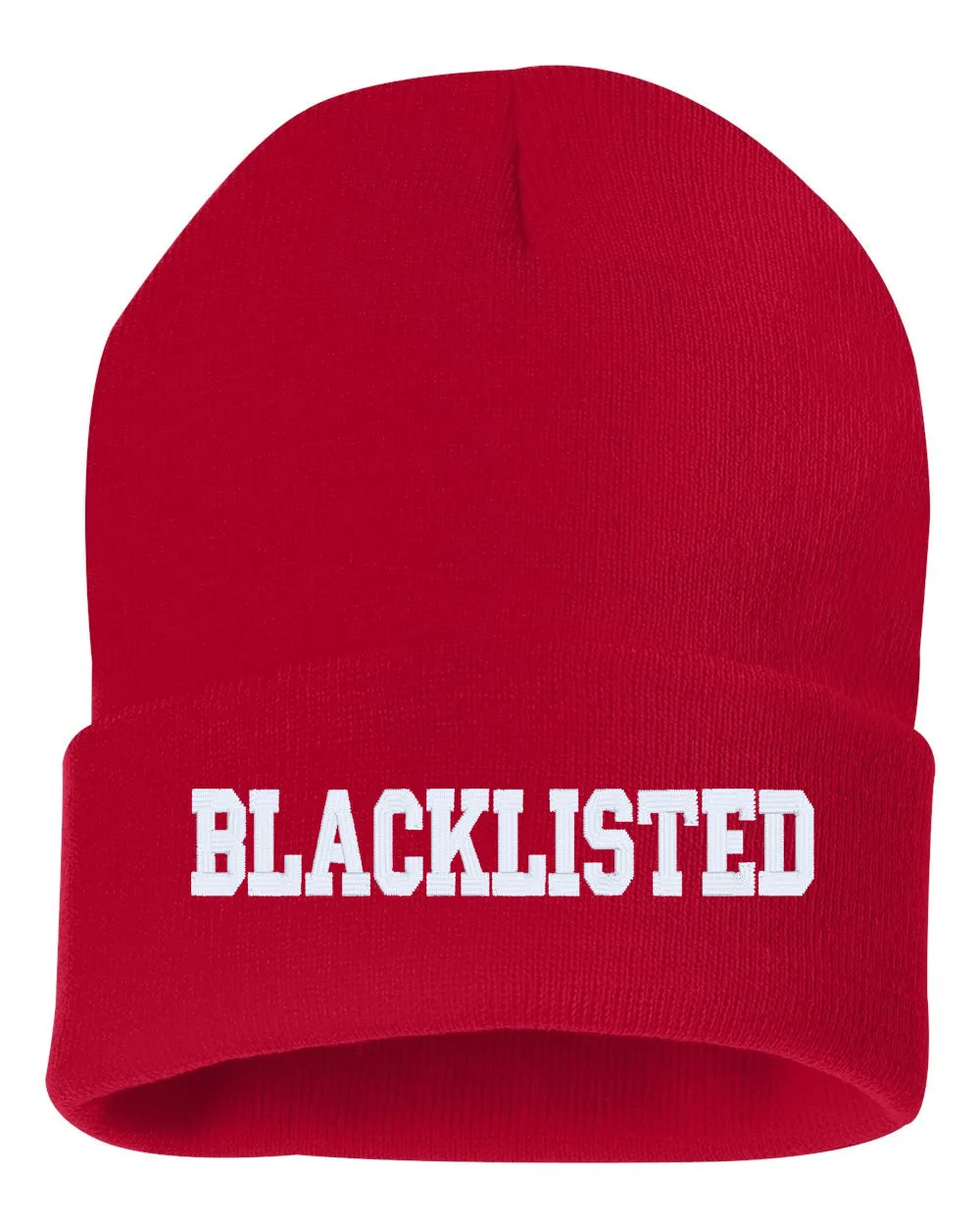 BLACKLISTED Embroidered Cuffed Beanie Hat