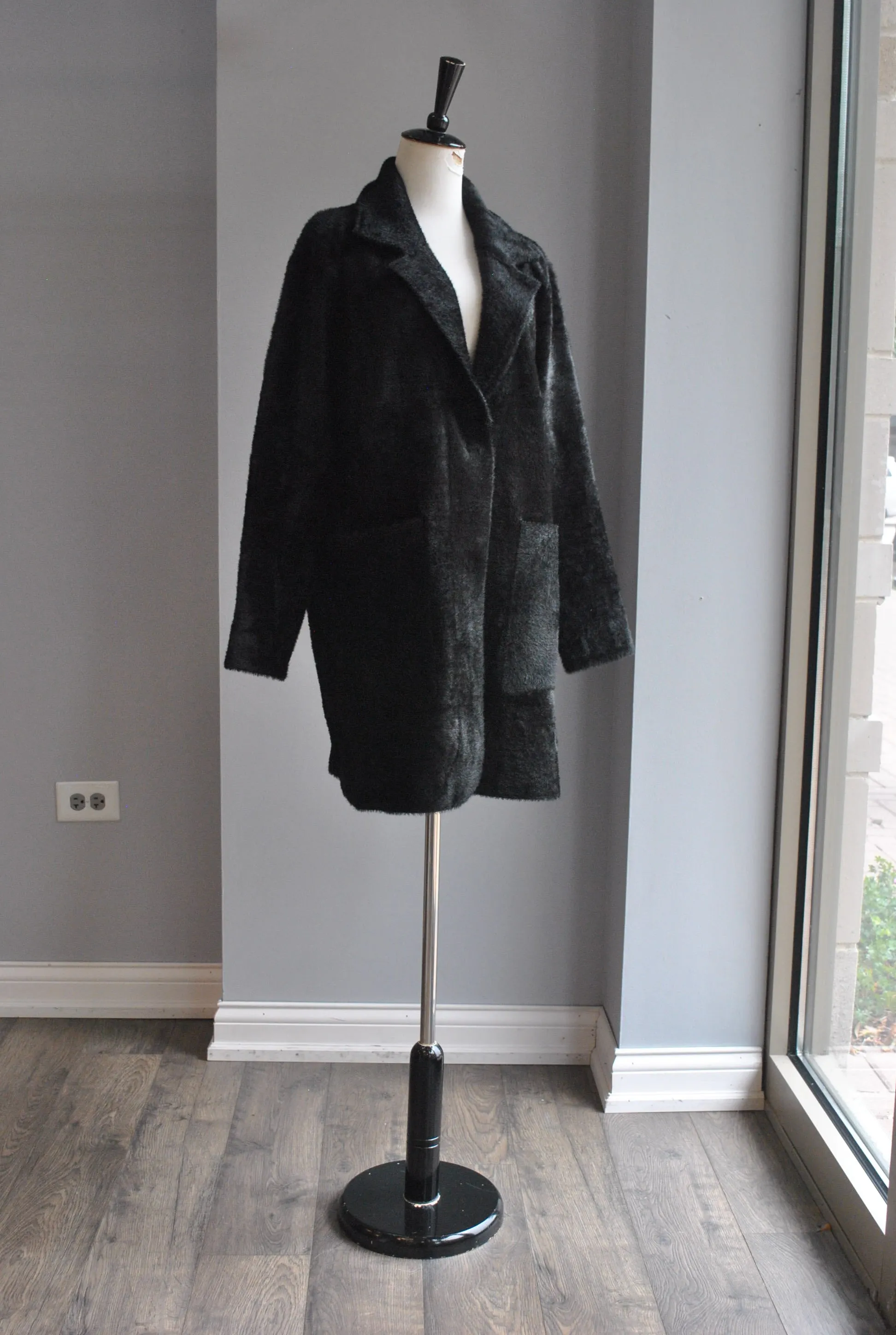 BLAVK SIMPLE ALPAKA COAT