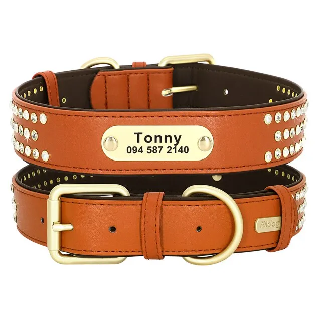 Bling Rhinestone Dog ID Collar
