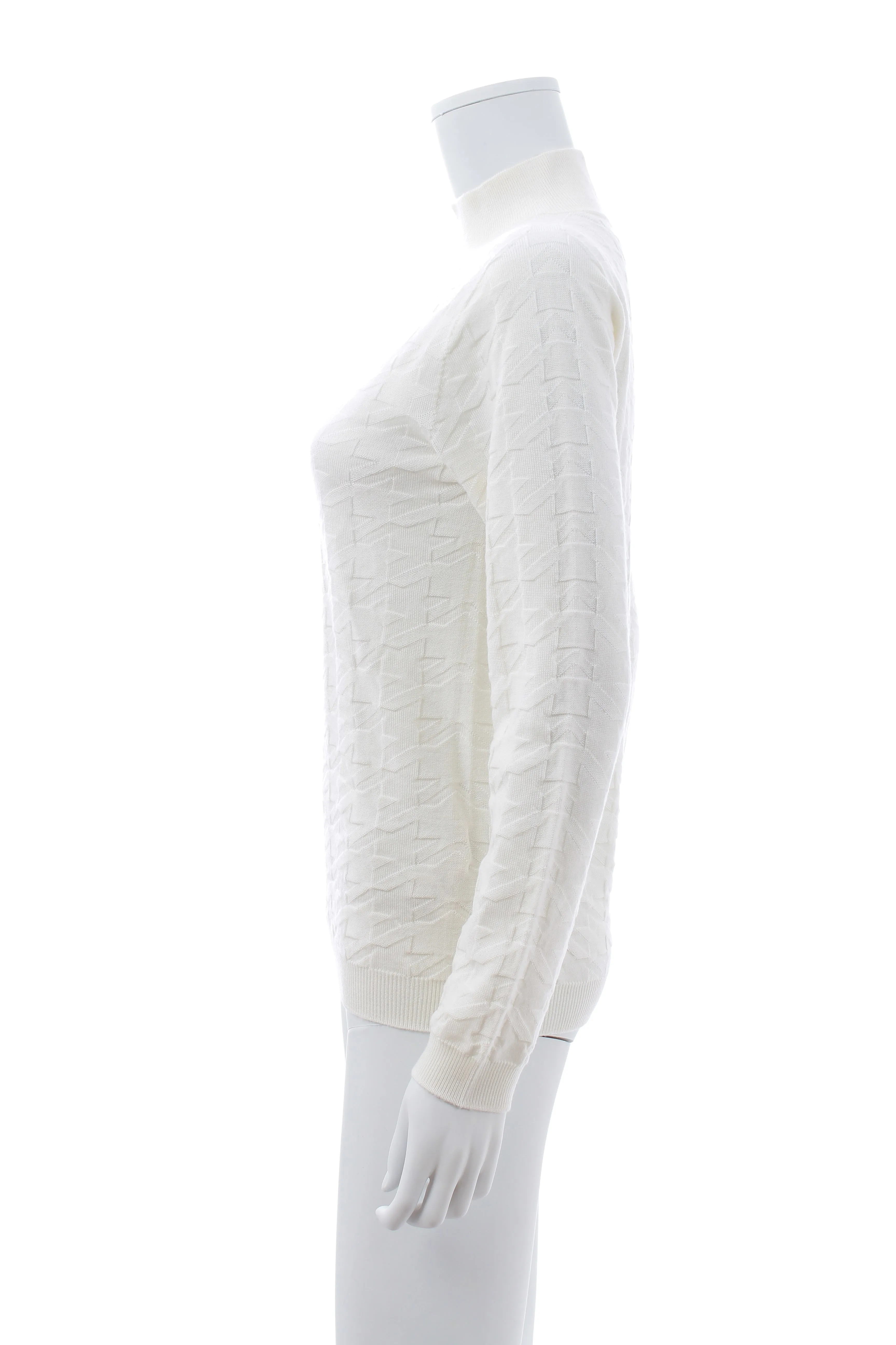 Blumarine Houndstooth Intarsia Wool Sweater