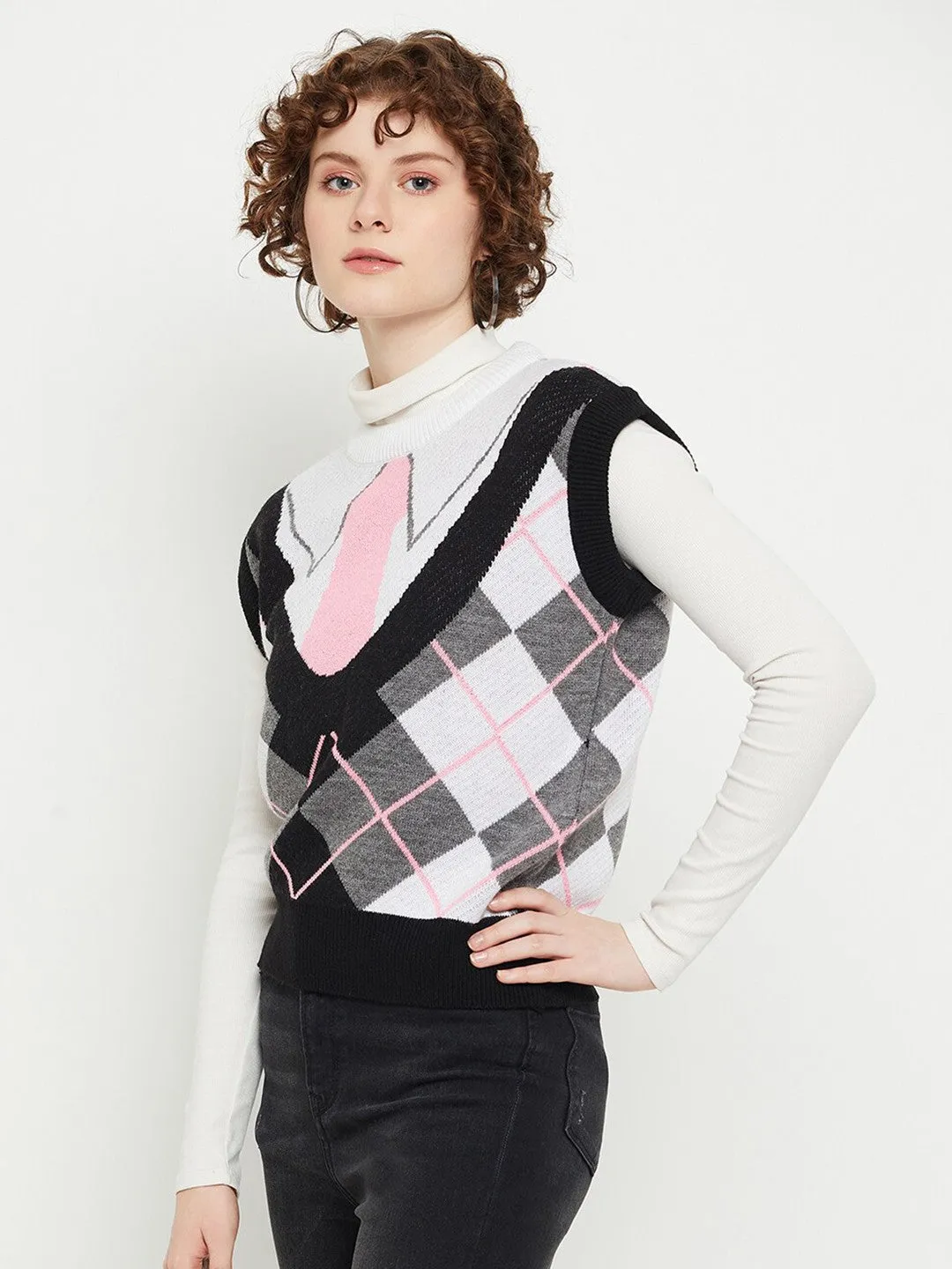 Blush Geometric Sweater