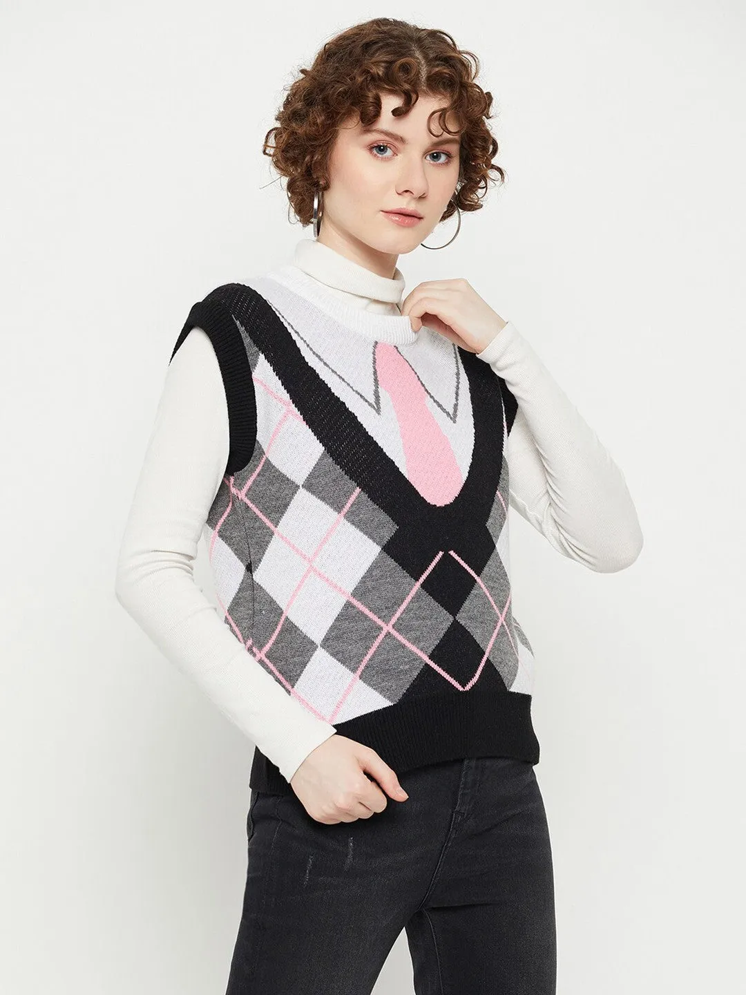 Blush Geometric Sweater
