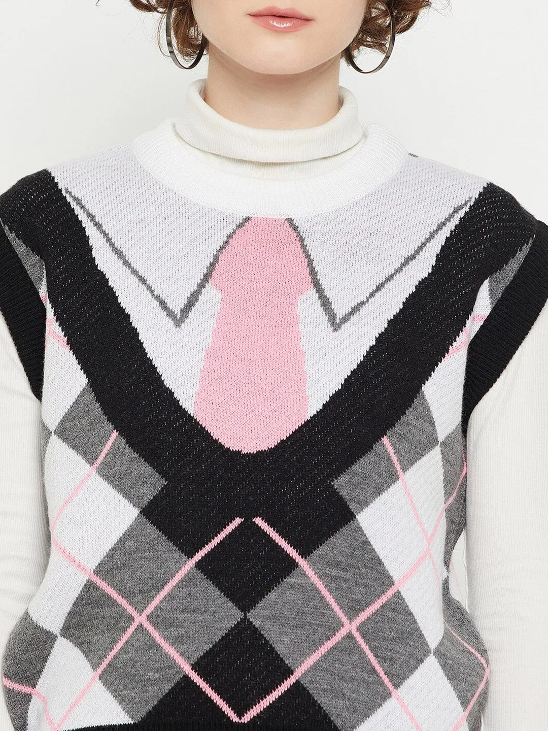 Blush Geometric Sweater