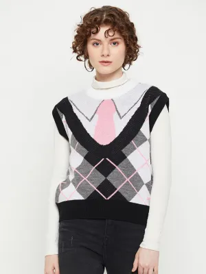 Blush Geometric Sweater