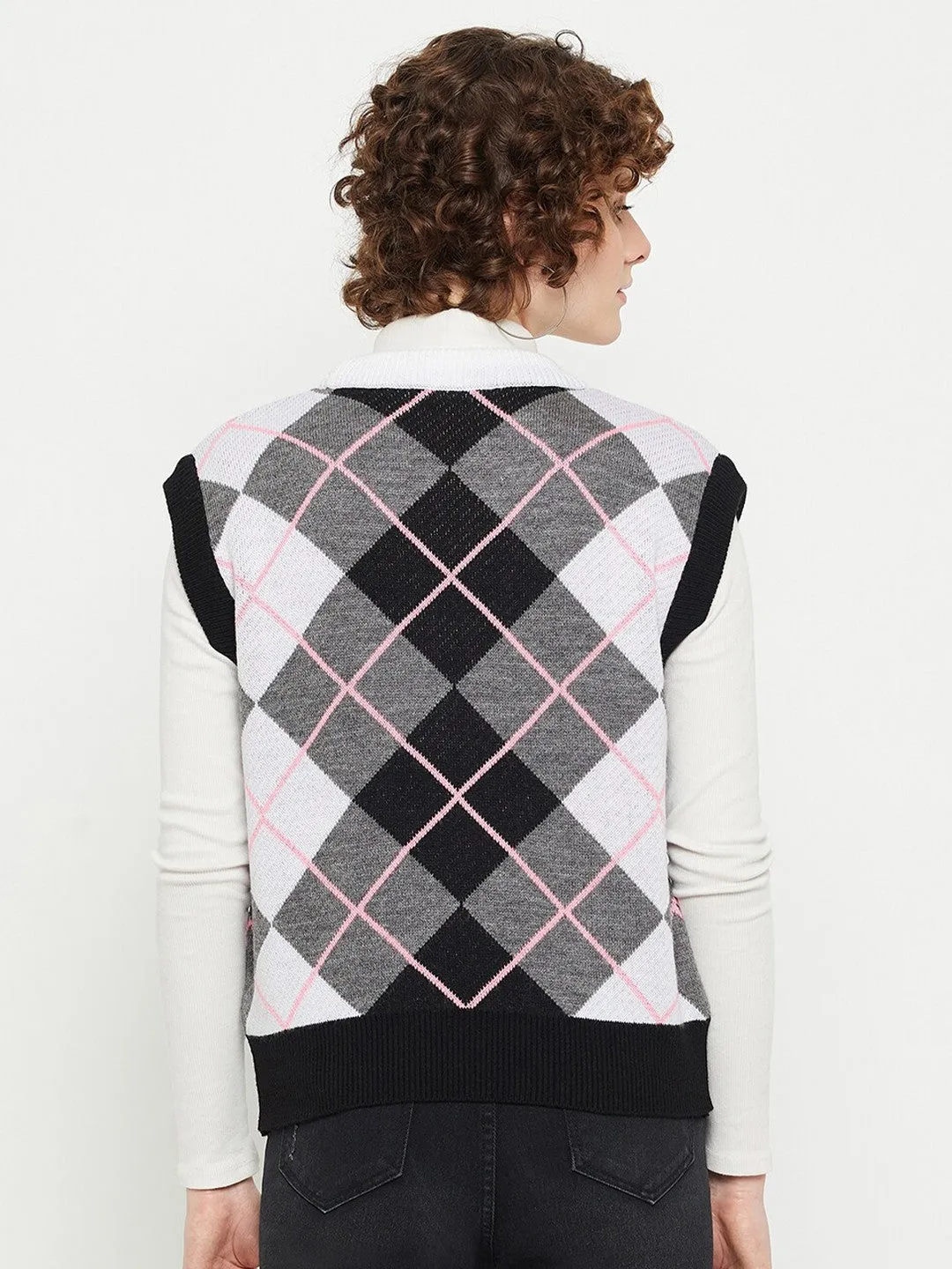 Blush Geometric Sweater