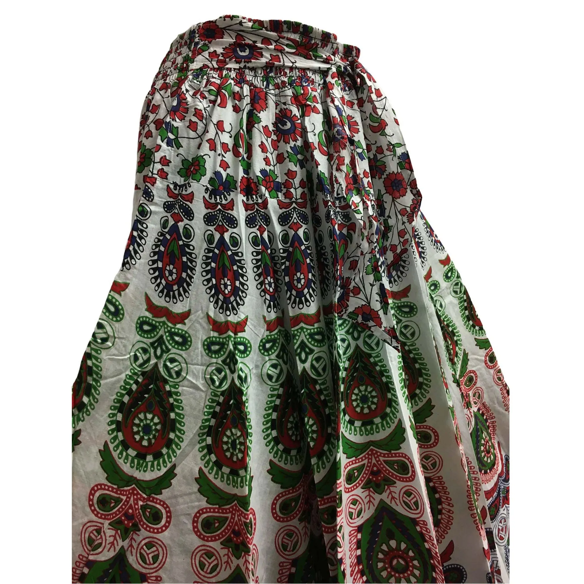 Boho Indian Ethnic Print Mandala Peacock Seven Yard Full Circle Pure Cotton Long maxi skirt