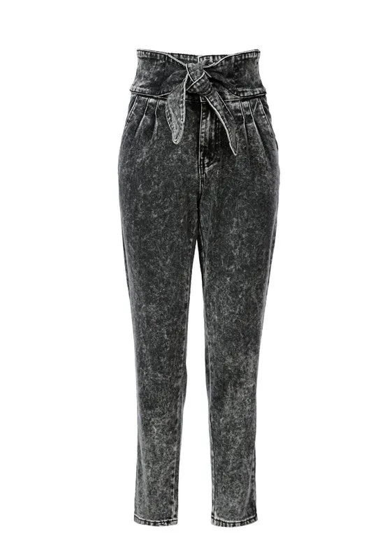 Bow Together-  BlacDenim Pants