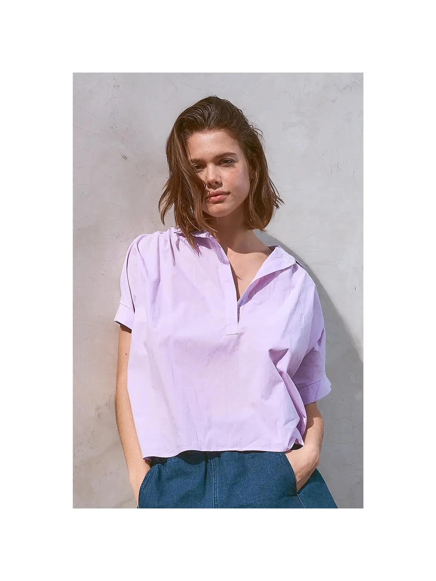 Boxy Lilac Drop Shoulder Shirt