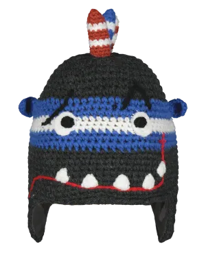 Boys Monster Beanie in Dark Heather