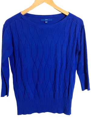 Bright Winter Sapphire Boat-Neck Sweater