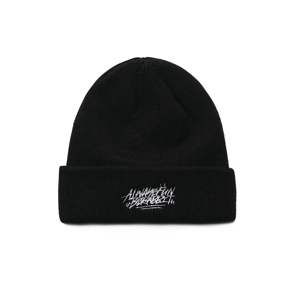 BSRAWF EMBR BEANIE BLACK