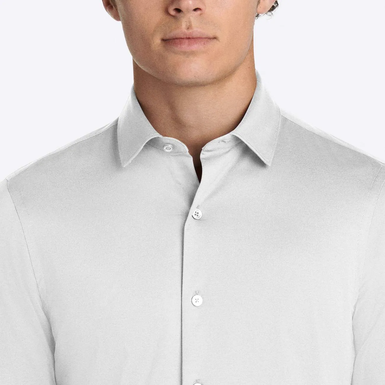 Bugatchi Solid White Print OoohCotton® Shirt