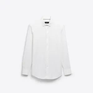 Bugatchi Solid White Print OoohCotton® Shirt