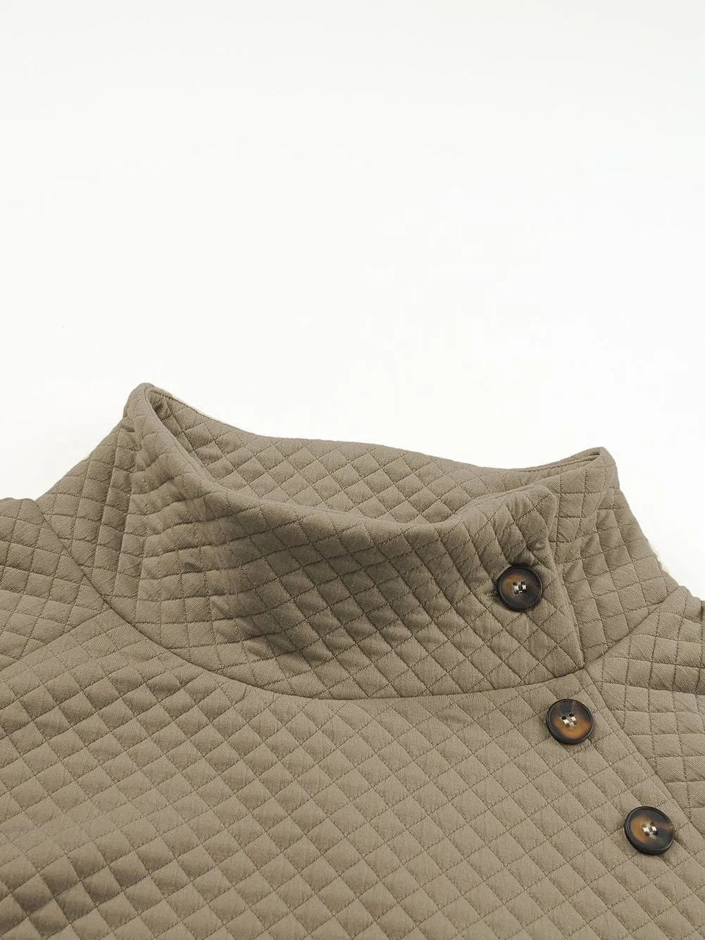 Button Detail Asymmetrical Sweatshirt