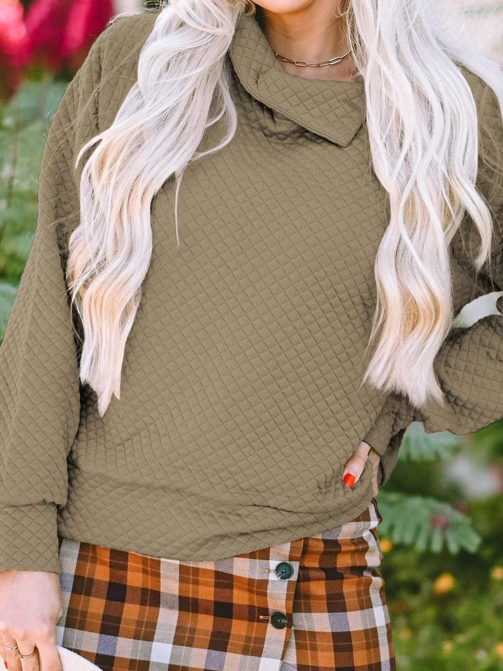 Button Detail Asymmetrical Sweatshirt