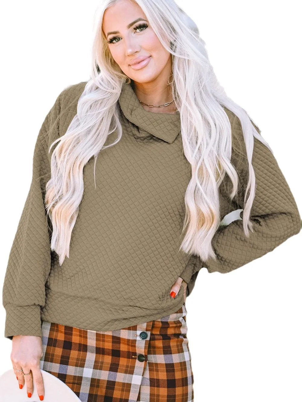 Button Detail Asymmetrical Sweatshirt