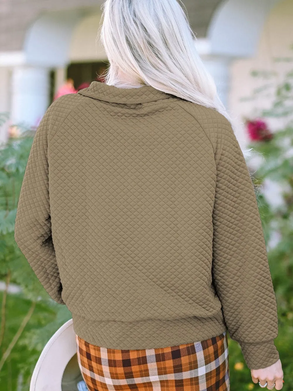 Button Detail Asymmetrical Sweatshirt