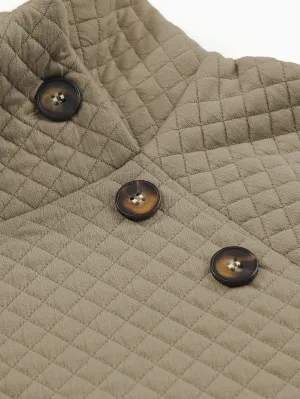 Button Detail Asymmetrical Sweatshirt