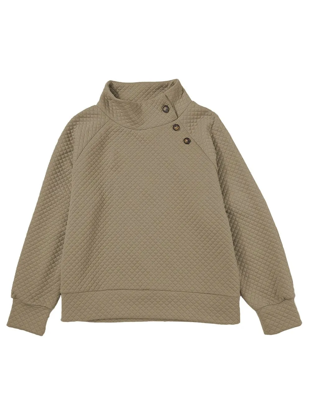 Button Detail Asymmetrical Sweatshirt