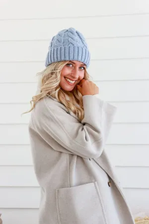 Cable Beanie - Blue