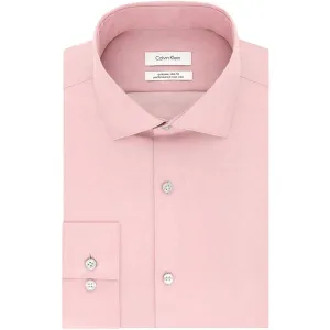 calvin klein men dress shirt extreme slim fit performance non iron pink