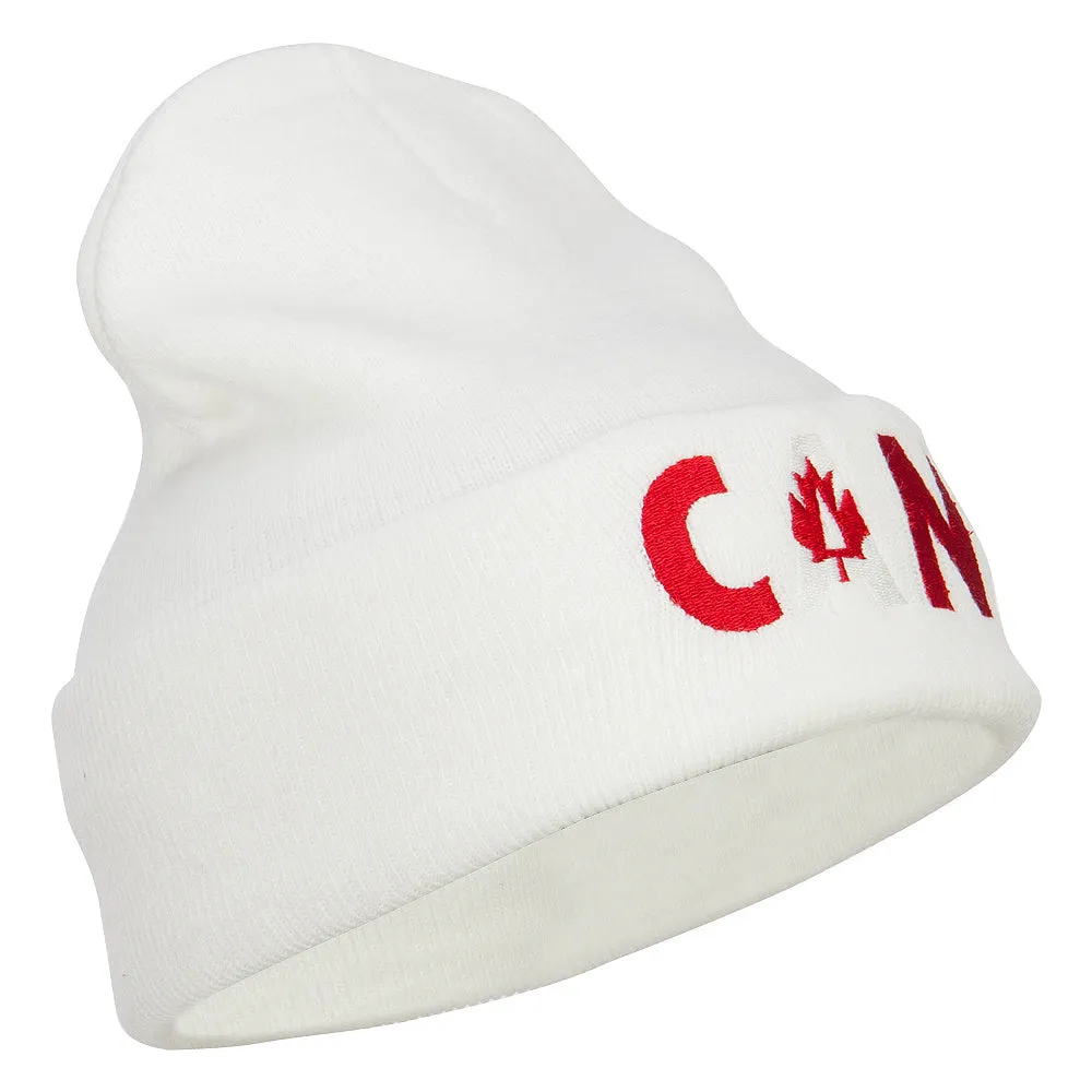 Canada CAN Flag Embroidered Long Beanie