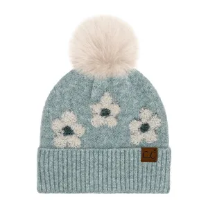 C.C DAISY BEANIE W/ POM (MINT)