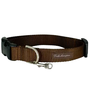 Chocolate Brown Nylon Webbing Dog Collar - 812