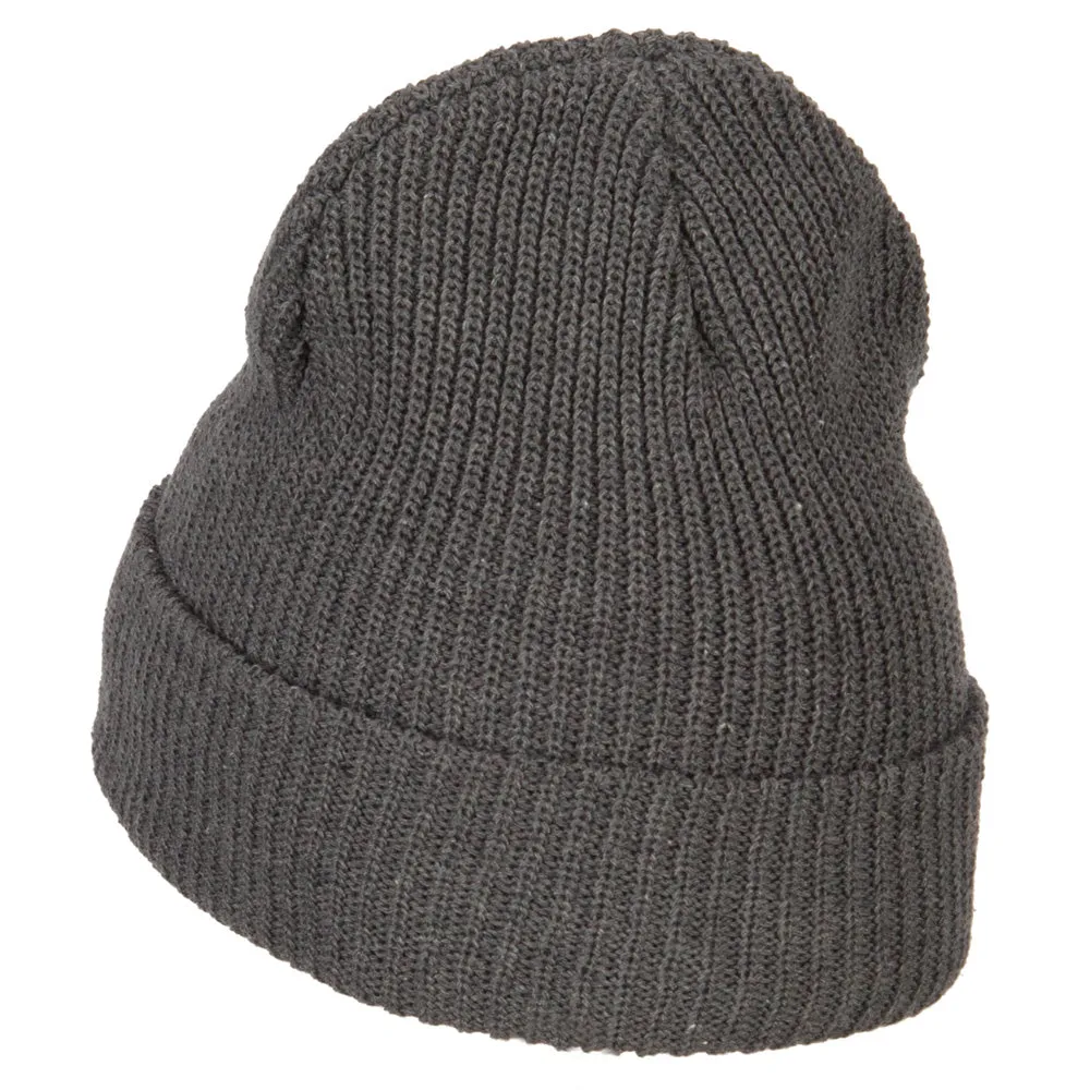 Christmas Hat with Santa Claus Embroidered Eco Cotton Ribbed XL Cuff Beanie