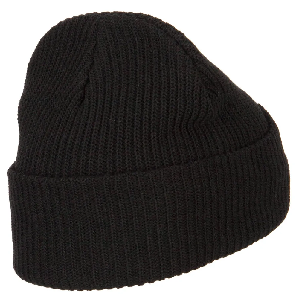 Christmas Hat with Santa Claus Embroidered Eco Cotton Ribbed XL Cuff Beanie
