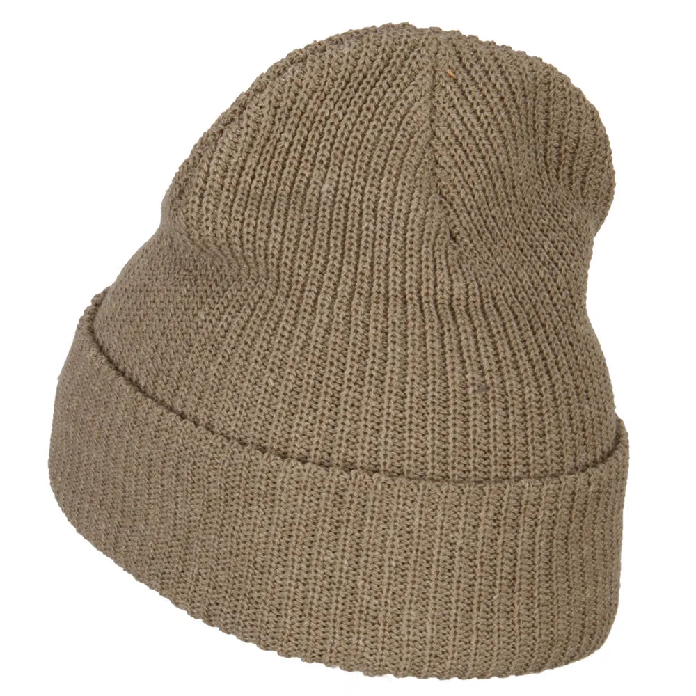 Christmas Hat with Santa Claus Embroidered Eco Cotton Ribbed XL Cuff Beanie