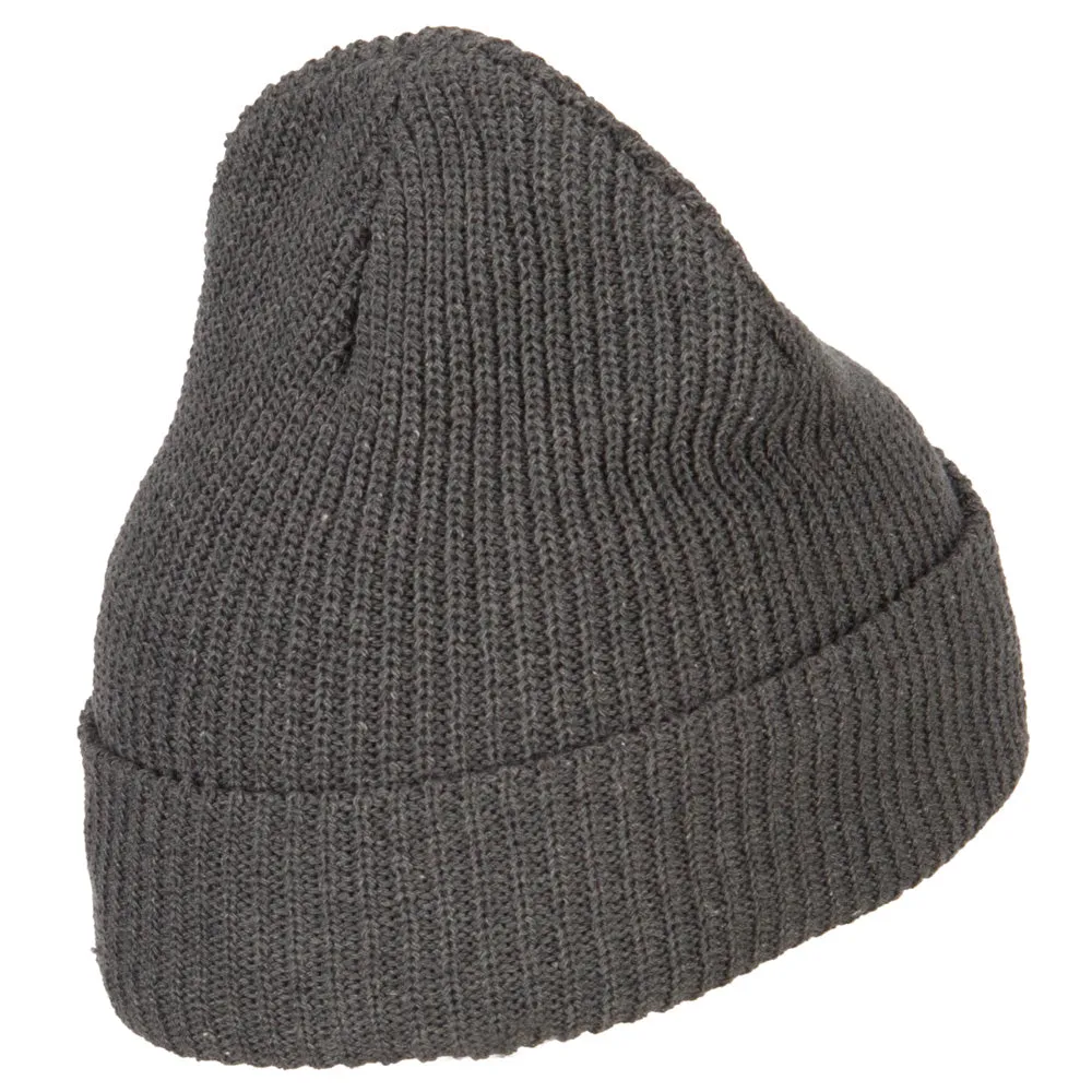 Christmas Hat with Santa Claus Embroidered Eco Cotton Ribbed XL Cuff Beanie