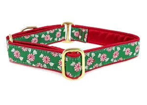 Christmas Peppermints - Martingale or Buckle Dog Collar - 1" Width