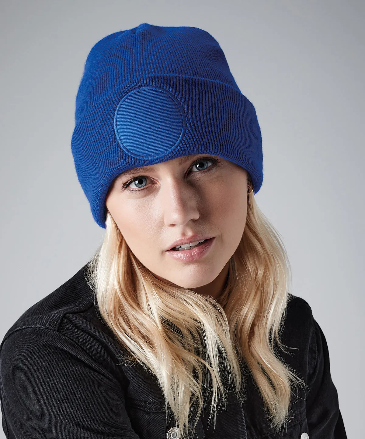 Circular patch beanie | French Navy