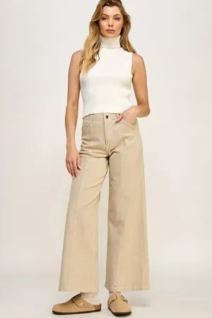 Clean Seamed Wide Leg Jeans