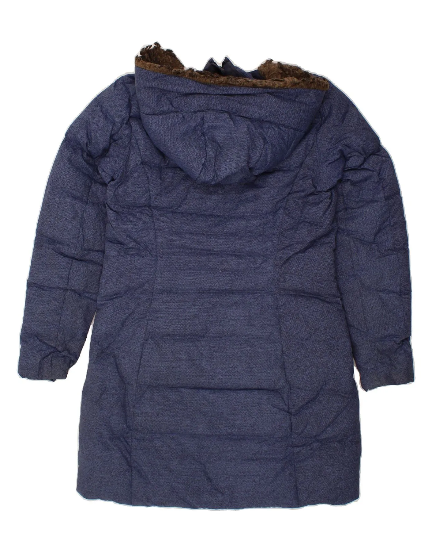 COLUMBIA Womens Hooded Padded Coat UK 10 Small Navy Blue Nylon