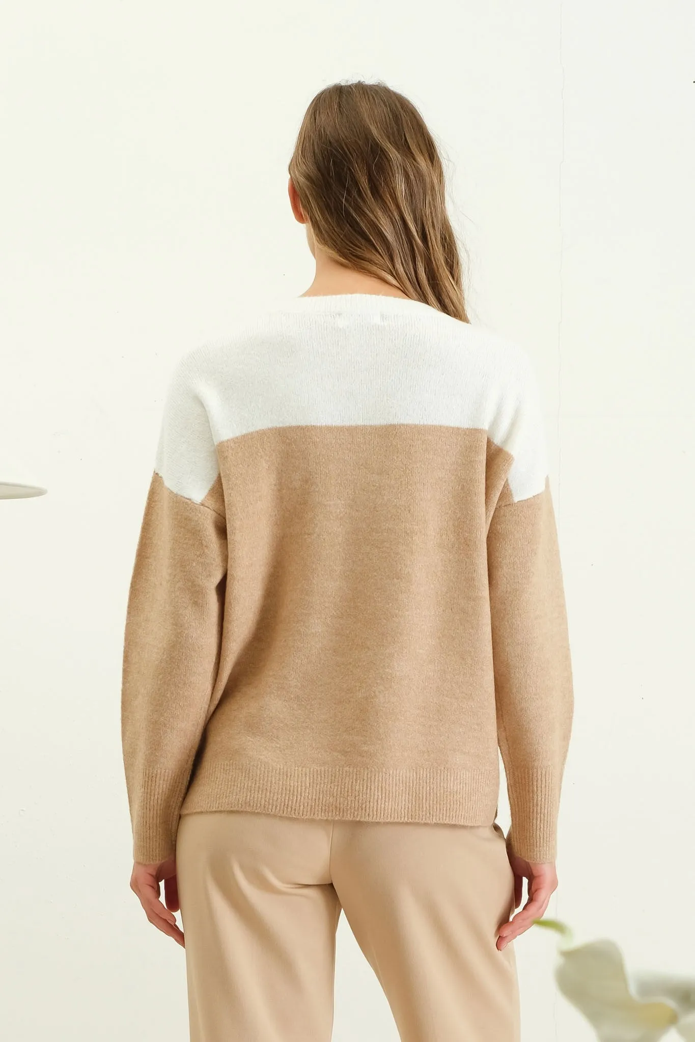 Contrast Knit Sweater