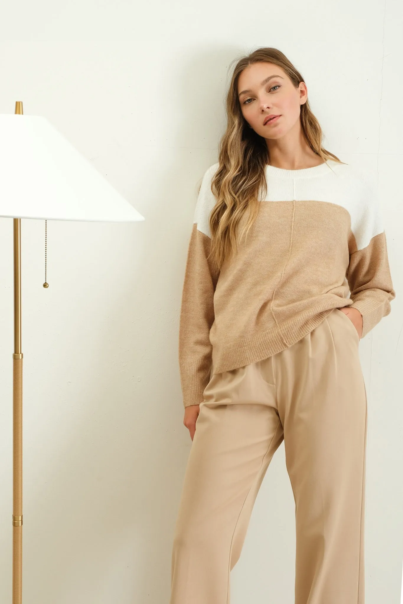 Contrast Knit Sweater