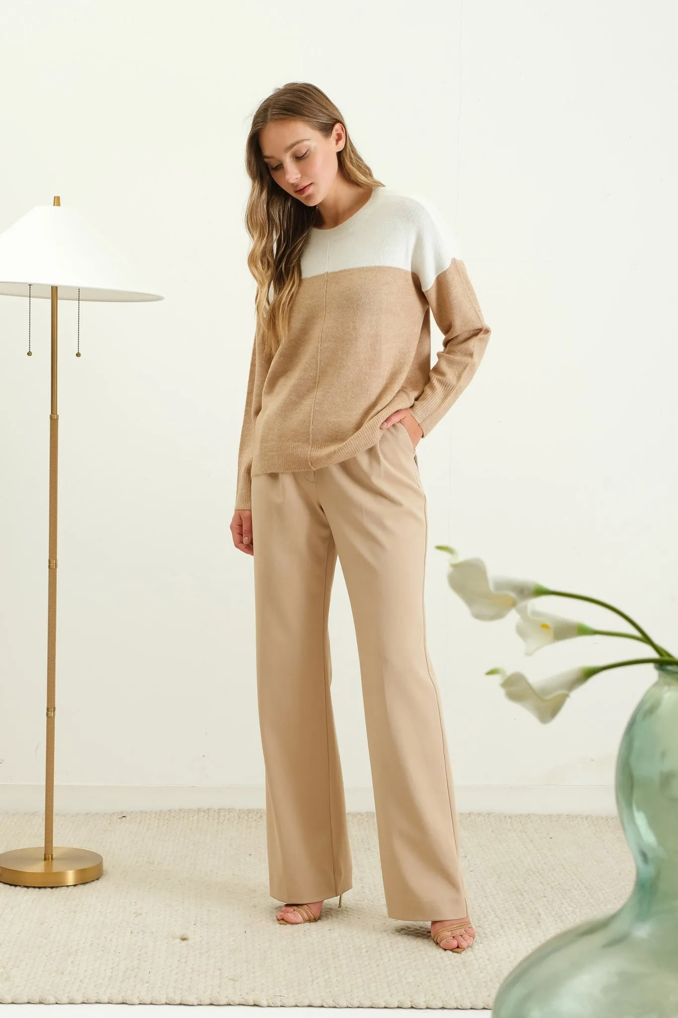 Contrast Knit Sweater