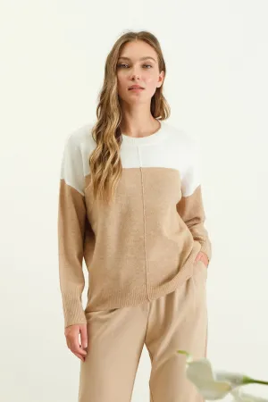 Contrast Knit Sweater